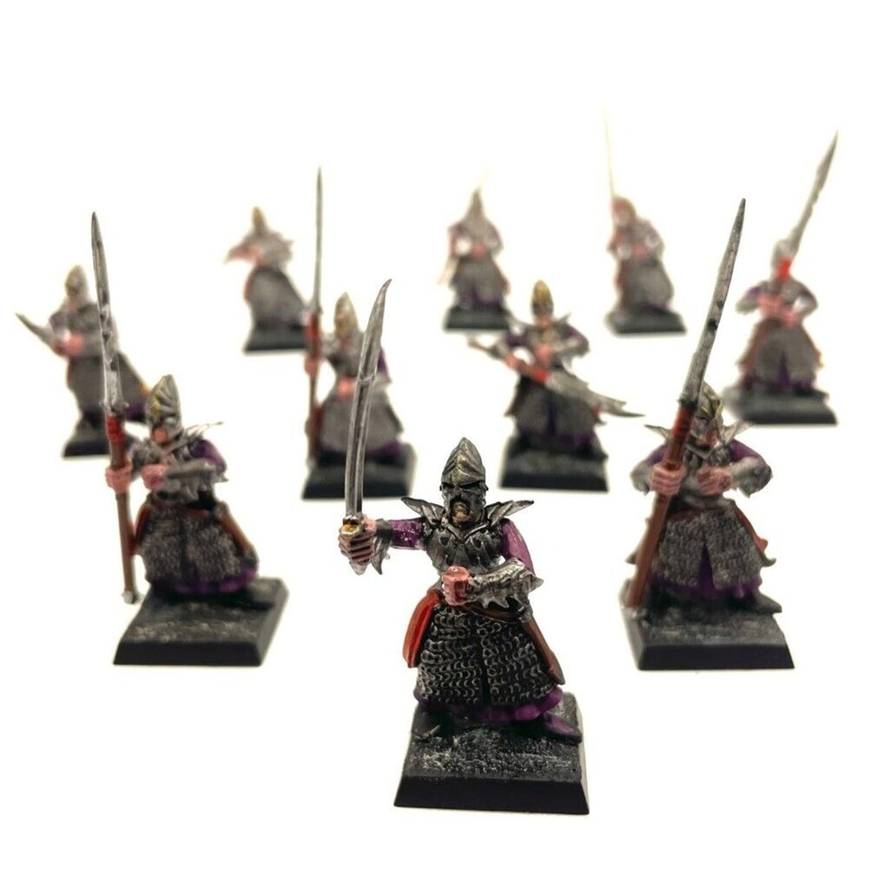 Dark Elf Warriors 10 Painted Miniatures Elves Spearmen